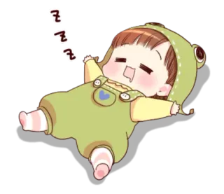 😴 zzz lindo, durmiendo, dibujos animados, bebé, adormilado, kawaii telegram sticker