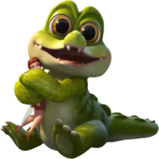 🙃 crocodile, cartoon, cute, animal, toy telegram sticker