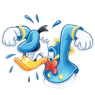 😡 Donald Duck donald duck, disney, desenho animado, bravo, frustrado, água, personagem telegram sticker