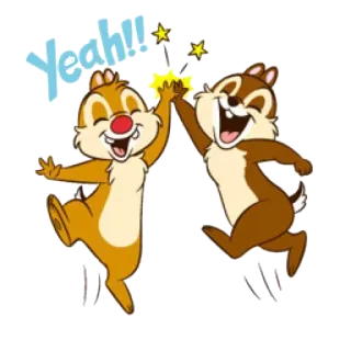✋ Yeah!! ardilla listada, dibujos animados, lindo, celebración, choca esos cinco, saltando, estrellas, sí telegram sticker