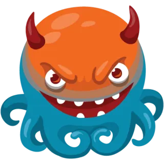 😈 악마, 괴물, 만화, 악령, 사악함, 뿔 telegram sticker
