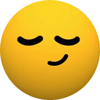 ☺️ Emoji, Visage narquois, Visage jaune, Expression faciale, Calme whatsapp sticker