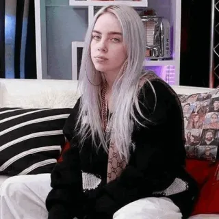🌊 Billie Eilish muzyk, piosenkarz, celebryta, gwiazda pop, moda telegram sticker