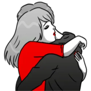 💑 abbraccio, amore, coppia, relazione, cartoni animati, affetto, stringere telegram sticker