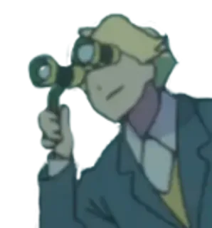 👀 persona, binocolo, guardare, personaggio, cartone animato telegram sticker