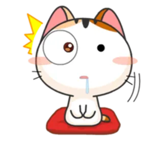 🤤 gato, lindo, dibujos animados, pegatina, expresión, animal telegram sticker