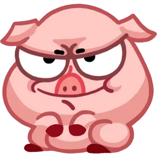 😈 babi, hewan, kartun, lucu, marah telegram sticker