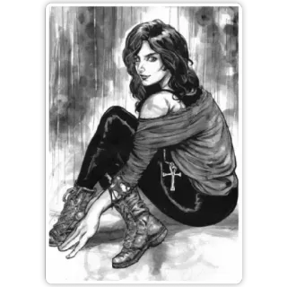 🙂 Death of the Endless The Sandman 死亡, 无尽家族, 睡魔, 哥特, 漫画, 角色, 卡通 telegram sticker