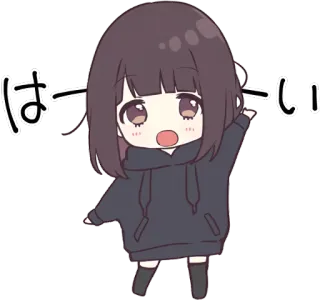 Menhera-chan. SD :: @line_stickers telegram stickers