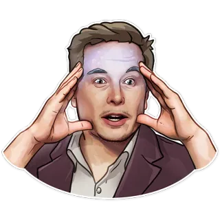 😰 Elon Musk Elon Musk, Meme, Reactie, Geschokt, Ondernemer, Technologie telegram sticker
