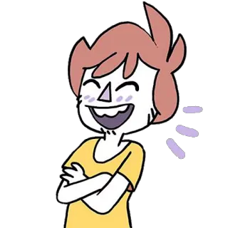 😆 만화, 사람, 행복, 웃음, 캐릭터 telegram sticker