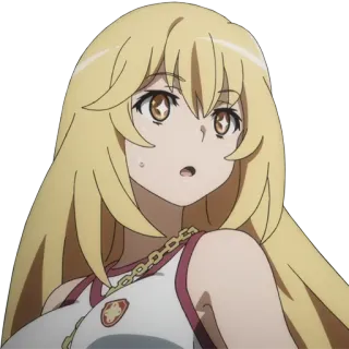 😯 Anime, Personaje, Chica, Pelo rubio, Retrato whatsapp sticker
