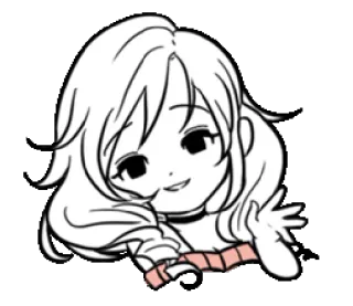 💁 Anime, Ragazza, Cartone animato, Chibi, Carino, Schizzo whatsapp sticker