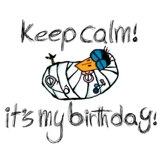 🍰 Keep calm! it's my birthday! birthday, keep calm, baby, celebration, cute, cartoon, swaddled telegram sticker