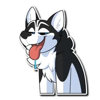 🤤 Husky, Hund, Cartoon, Tier, Haustier, Süß telegram sticker