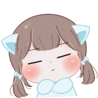 😕 Cartoon, Meisje, Leuk, Anime, Illustratie telegram sticker