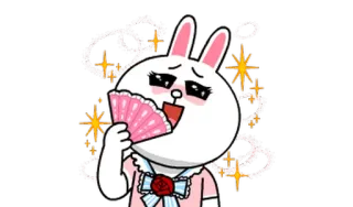 ☺️ кролик, фанат, милый, блеск, розовый, персонаж whatsapp sticker