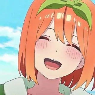 🧩 Yotsuba Nakano The Quintessential Quintuplets Anime, Sourire, Mignon, Joyeux, Fille, Cheveux Orange, Personnage telegram sticker