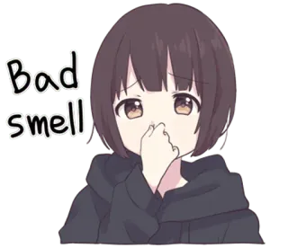 🙊 Bad smell Anime, Mau cheiro, Desenho animado, Ilustração, Garota telegram sticker