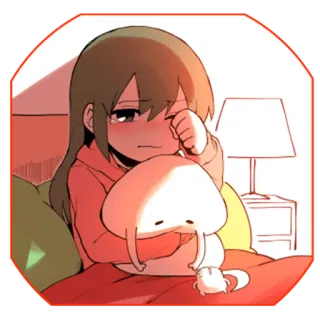 😪 ragazza, piangere, anime, triste, solo/a, kawaii, carino/a, emotivo/a whatsapp sticker
