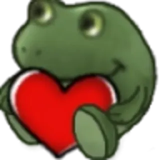 ❤️ rana, corazón, amor, lindo, animal whatsapp sticker