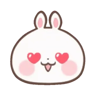 🐰 bunny, rabbit, love, cute, kawaii, heart, cartoon telegram sticker