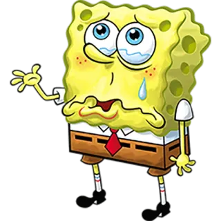 😥 Spongebob Squarepants weinen, traurig, Sponge, Tränen, Cartoon whatsapp sticker