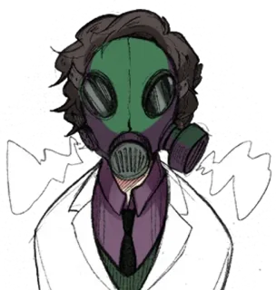🧪 máscara de gas, bata de laboratorio, seguridad, ciencia, científico, protección, laboratorio telegram sticker