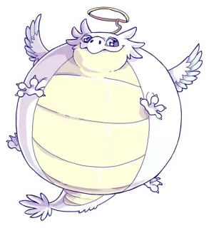 😇 Drache, Engel, Cartoon, niedlich, Aufkleber, Tier, Fantasy telegram sticker