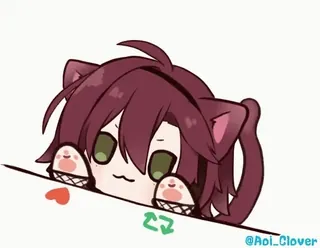 ❤️ @Aoi_Clover 猫, 可愛い, かわいい, 動物, アニメ telegram sticker
