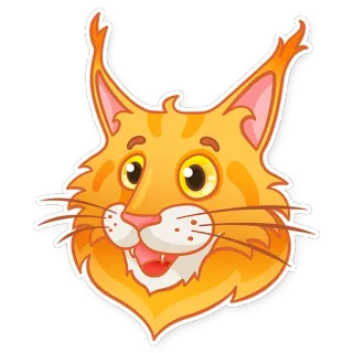 😃 lince, gato, animal, desenho animado, adesivo telegram sticker