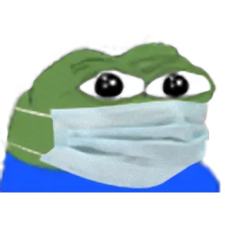 😷 Pepe the Frog pepe, 青蛙, 表情包, 口罩, 冠状病毒, 新冠 telegram sticker
