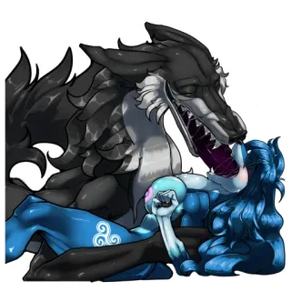 ❤️ furry, wolf, vore, monster, cartoon, anime telegram sticker