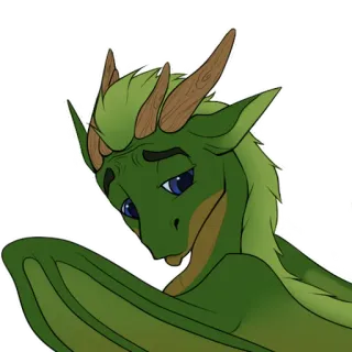 🥴 Drache, Fantasy, Kreatur, Tier, Cartoon, Aufkleber, Grün, Mythisch telegram sticker