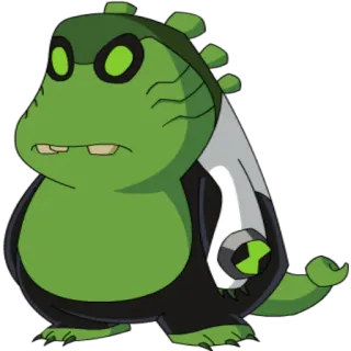😃 Upchuck Ben 10 Мультфильм, Бен 10, Апчак, Инопланетянин, Зеленый, Персонаж telegram sticker