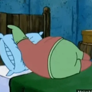 ✨ Patrick Star SpongeBob SquarePants patrick, étoile de mer, dormir, lit, spongebob telegram sticker