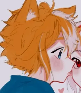 🌟 kreskówka, pocałunek, anime, para, miłość, romans, uczucie, ilustracja telegram sticker