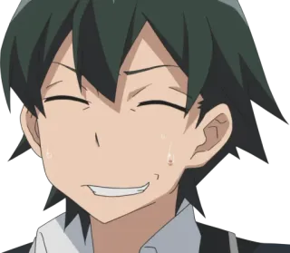 😅 Anime, Personagem, Suor, Expressão, Rosto telegram sticker