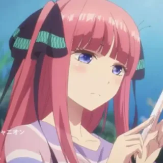 📱 ヤニオン Animé, cheveux roses, fille, dessin animé telegram sticker