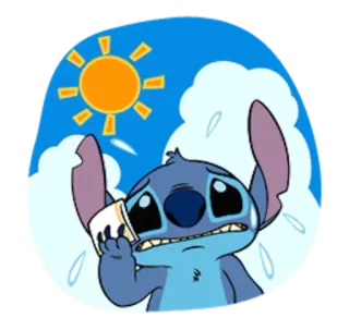 😃 Stitch стич, диcней, мультфильм, грустный, потеющий, лило и стич telegram sticker