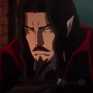 ⛓ Alucard Castlevania вампир, аниме, Netflix, темный, задумчивый telegram sticker