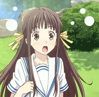 🦋 Tohru Honda Fruits Basket Аниме, Мультфильм, Девушка, Милая, Улыбающаяся telegram sticker