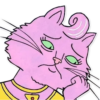 😿 Princess Carolyn BoJack Horseman кот, розовый, Принцесса Кэролин, Конь БоДжек, мультфильм, грустный telegram sticker