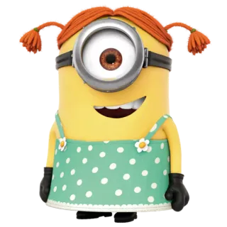 😃 minion, despicable me, cartoon, character, cute, yellow, girl telegram sticker