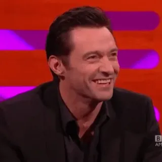 🐺 Hugh Jackman actor, celebrity, portrait, man, smile whatsapp sticker