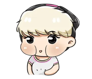 😶 Kreskówka, Słodki, Kawaii, Chibi, Postać, Ilustracja whatsapp sticker