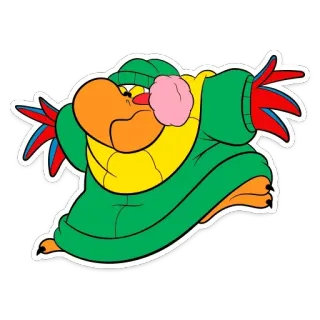 🥶 cartoon, parrot, winter, jacket, hat, cute, bird telegram sticker