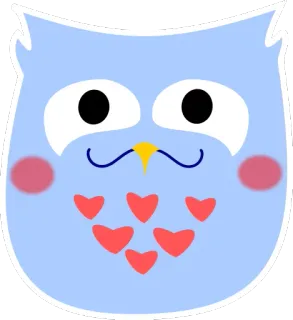 😊 coruja, pássaro, fofo, desenho animado, animal, ilustração, adesivo whatsapp sticker