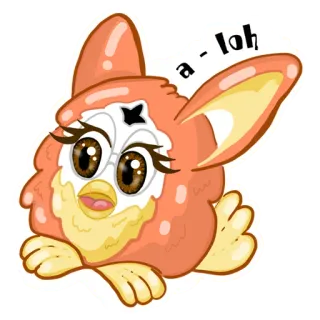 😮 a-loh furby, cute, cartoon, eyes, illustration telegram sticker