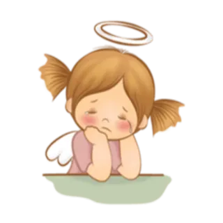 😭 Engel, traurig, weinend, Heiligenschein, Mädchen whatsapp sticker
